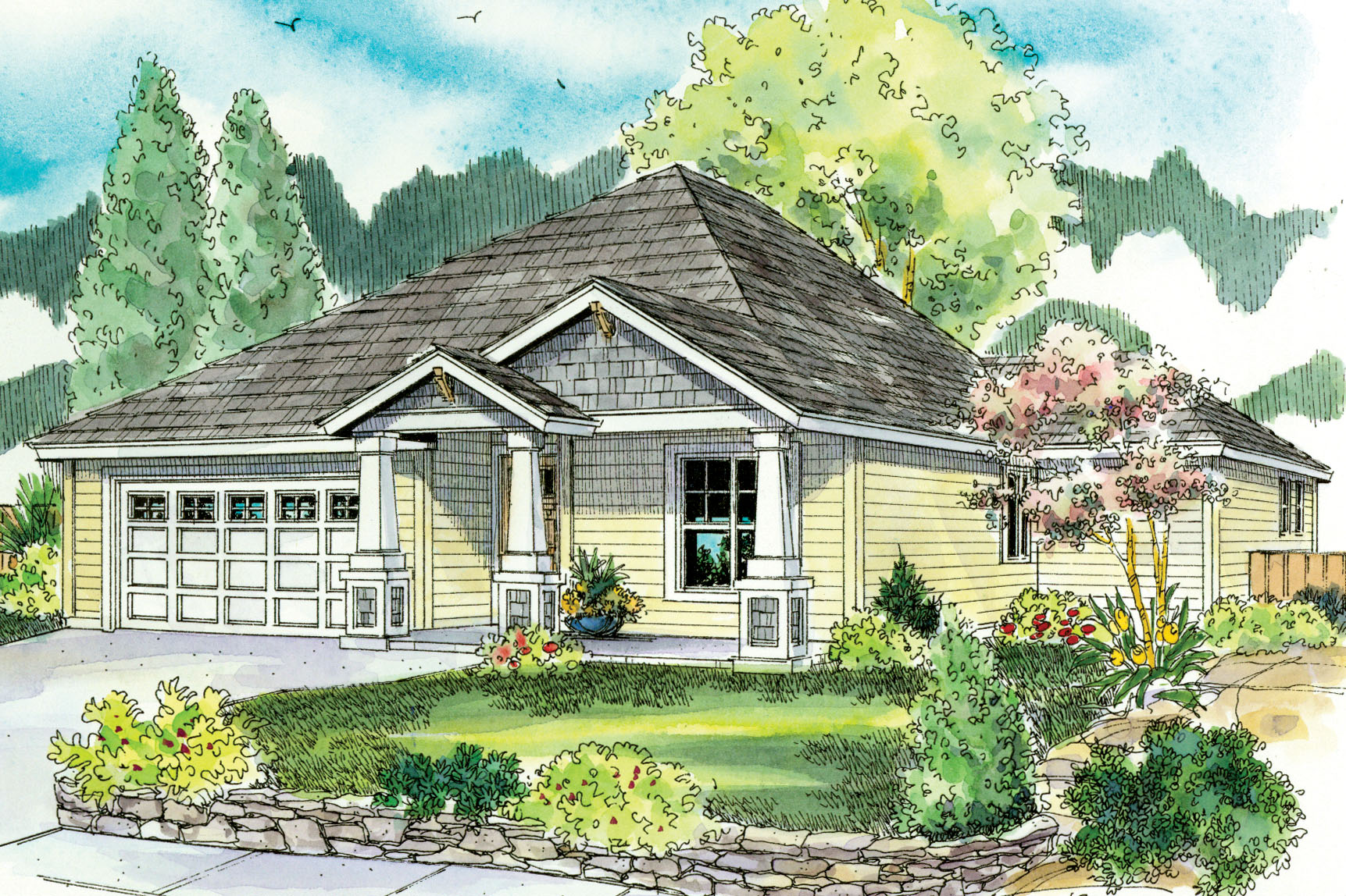 Craftsman House Plan, Ranch House Plan, Ravenden 30-712, Home Plan