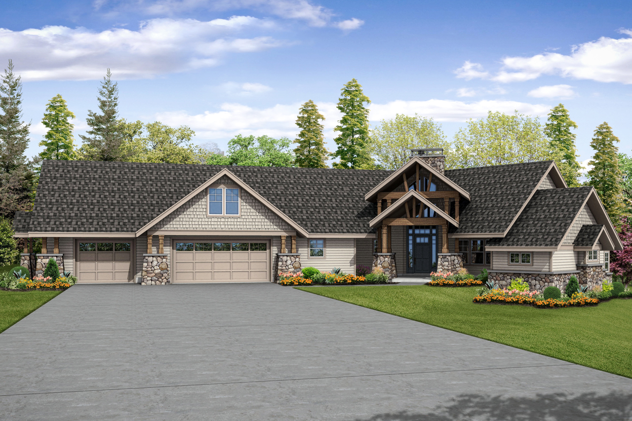 New House Plan, Lodge Style Home Plan, Luxury House Design