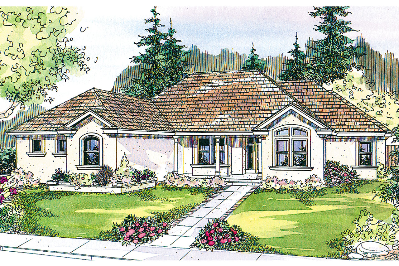 Mediterranean House Plans, Home Plans, Featured House Plan of the Week, Roselle 30-427