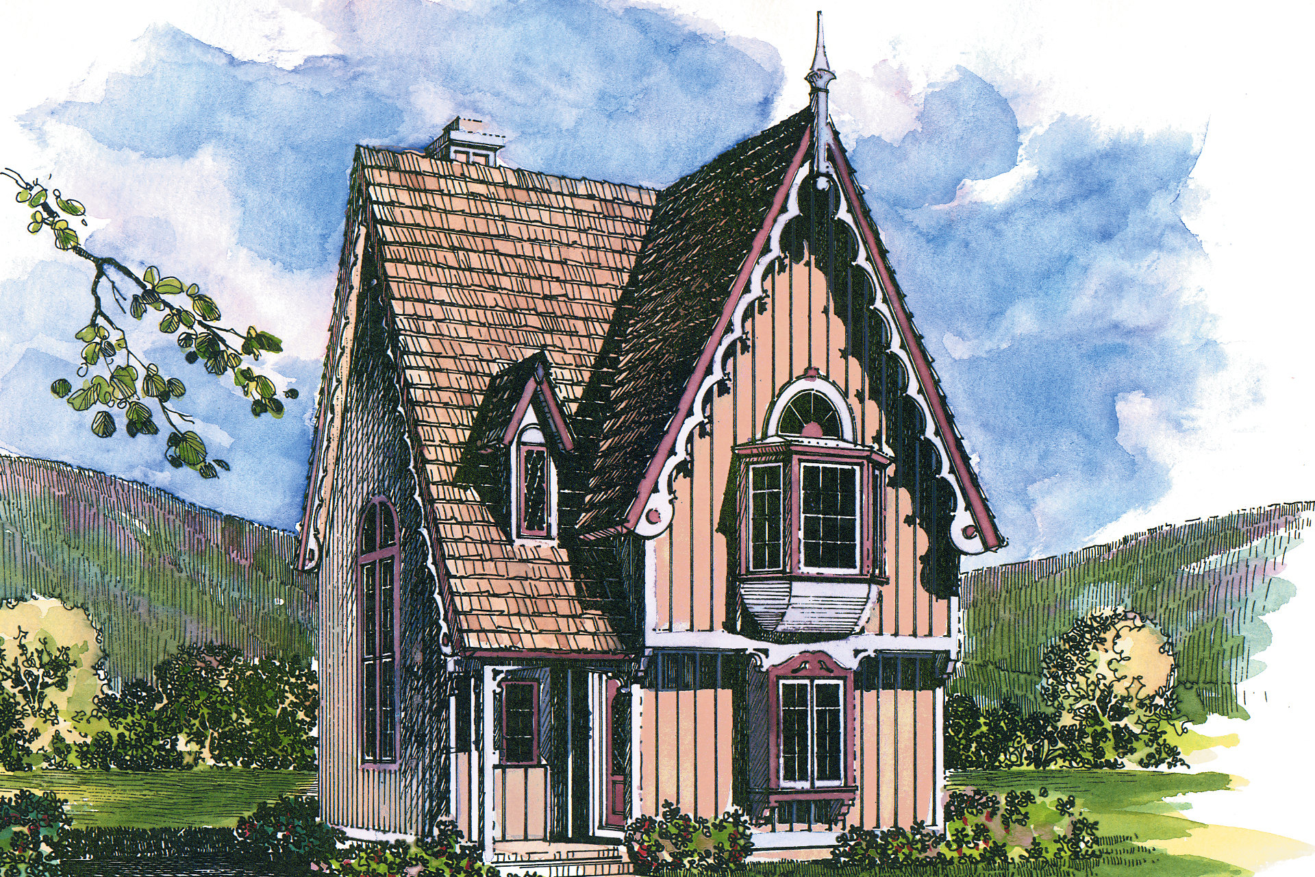 Cottage House Plan, Victorian House Plan, Langston 42-027