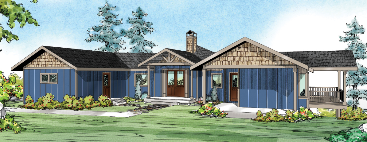 Edgewater 10-578, Hexagonal House Plan, Prairie Home Plan