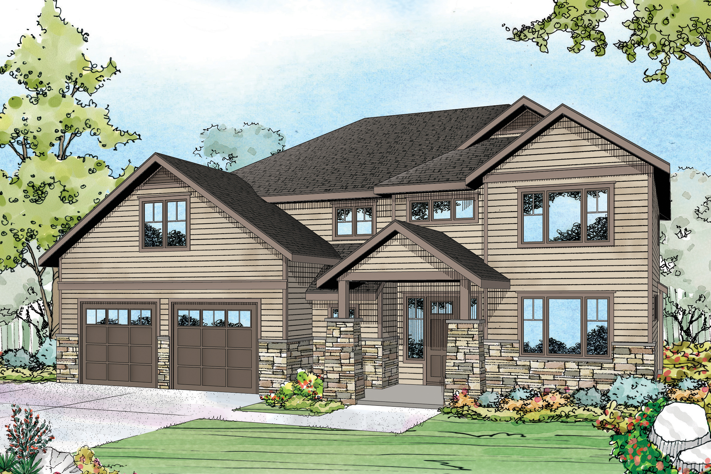 Craftsman House Plan, Country House Plan, Home Plan, Forest Grove 30-954