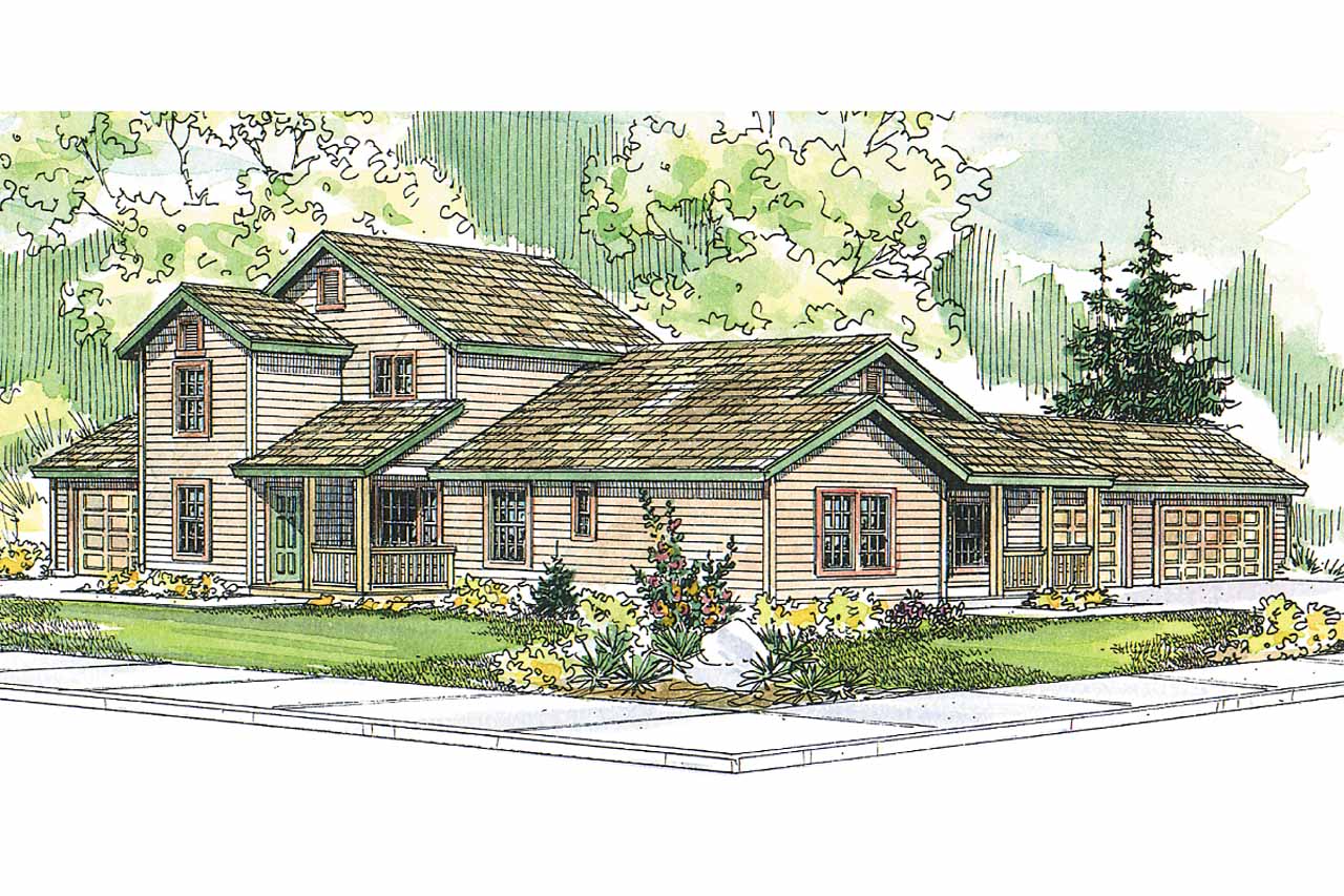 This Duplex Plan Fits On a Corner Lot - Associated Designs