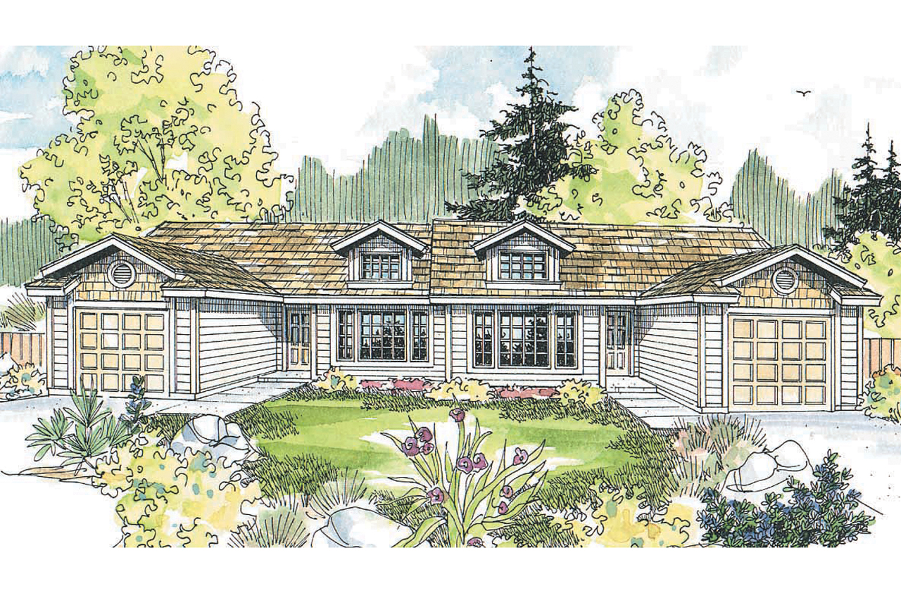 Featured House Plan of the Week, Duplex Plan, Multi-Family Home Plan, Craftsman Style Duplex