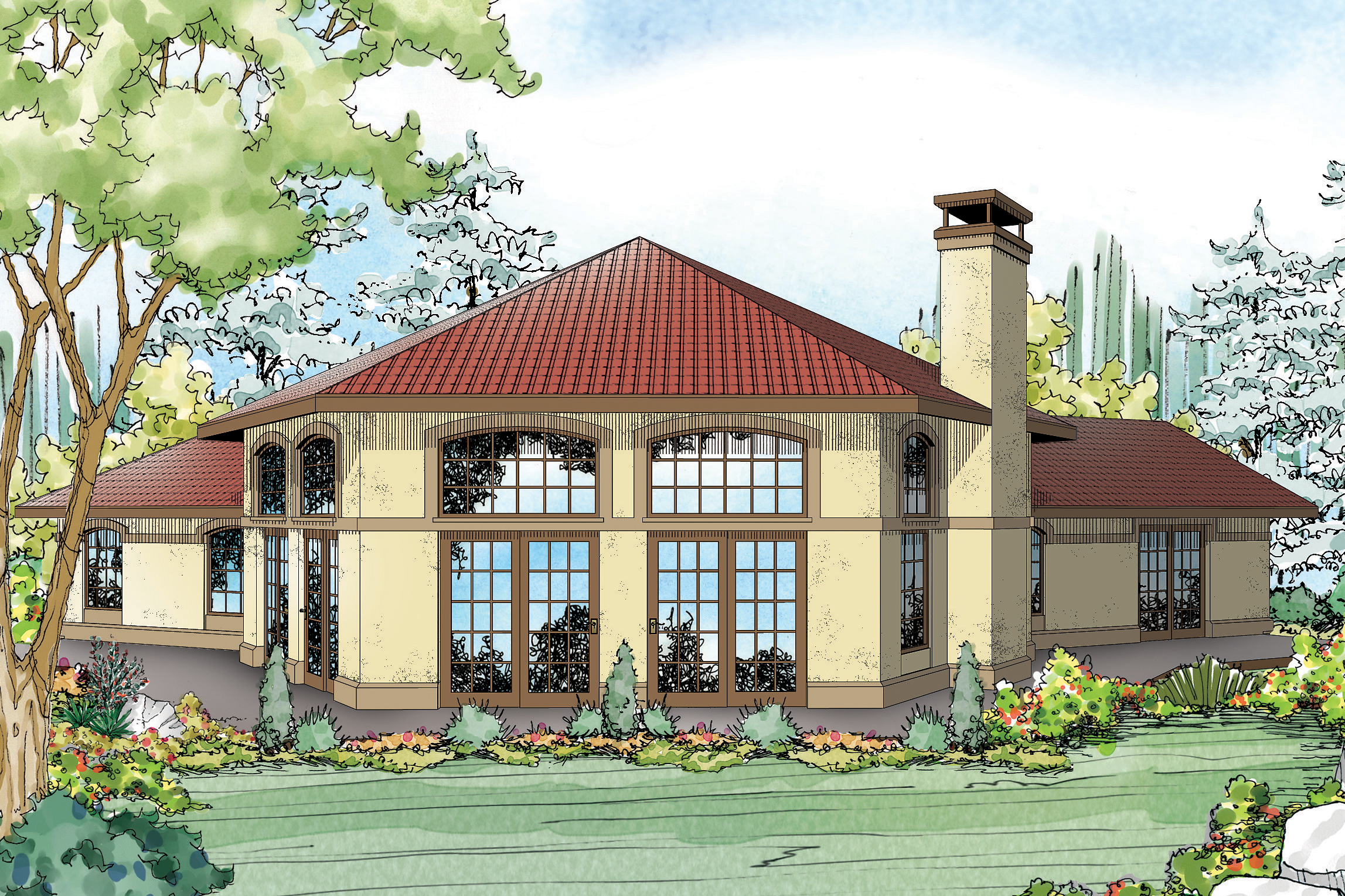 Mediterranean House Plan, Home Plan, Southwest Hous Plan, Rosabella 11-137