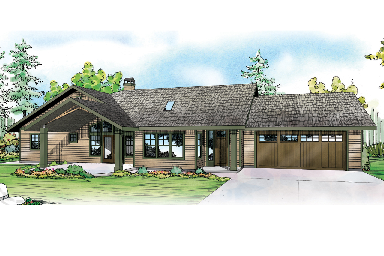 Ranch House Plan, Home Plan, Elk Lake 30-849, Vacation House Plan