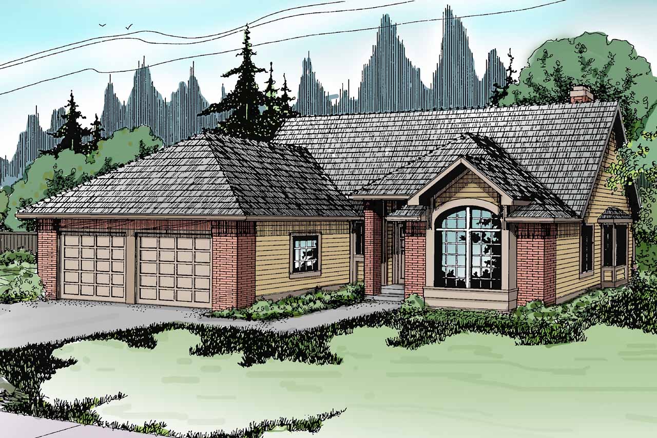 Traditional House Plan, Home Plan, Ranch House Plan, Akron 10-038